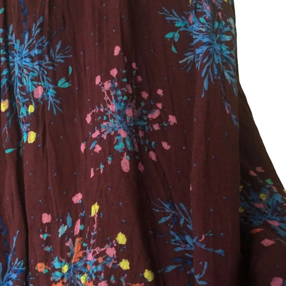 Free People Kaleidoscope Dream Tunic Top Blouse Micro Mini Dress S Cold Shoulder